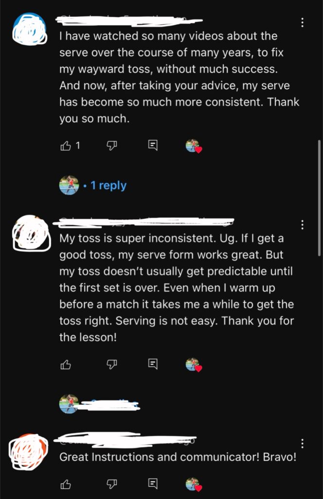 positive reviews on the vantage tennis app